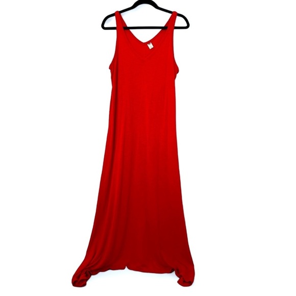 2/$30 Old Navy Sleeveless Maxi Dress Red SZ L Petite - Picture 1 of 12